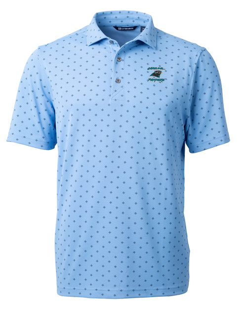 Carolina Panthers Historic Cutter & Buck Virtue Eco Pique Tile Print Recycled Mens Polo ALS_MANN_HG 1