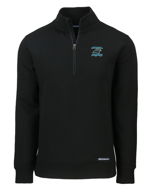 Carolina Panthers Historic Cutter & Buck Roam Eco Recycled Quarter Zip Mens Pullover BL_MANN_HG 1