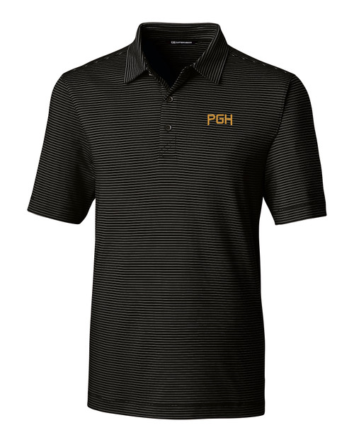 Pittsburgh Pirates City Connect Cutter & Buck Forge Pencil Stripe Stretch Mens Big and Tall Polo BL_MANN_HG 1