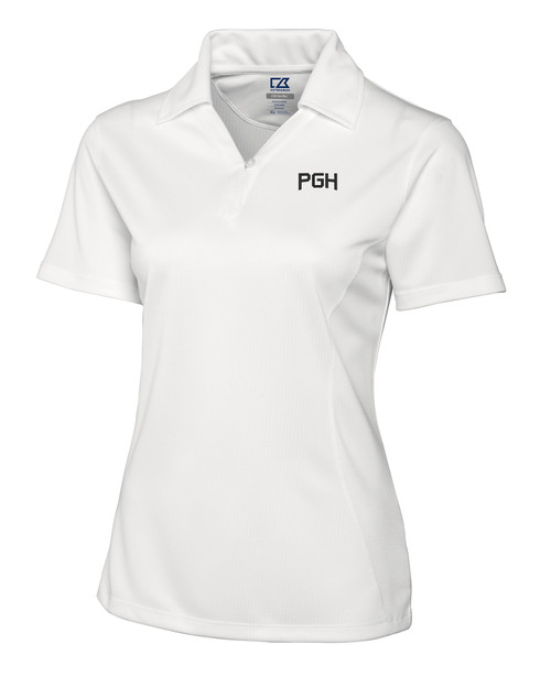 Pittsburgh Pirates City Connect Cutter & Buck CB Drytec Genre Textured Solid Womens Polo WH_MANN_HG 1