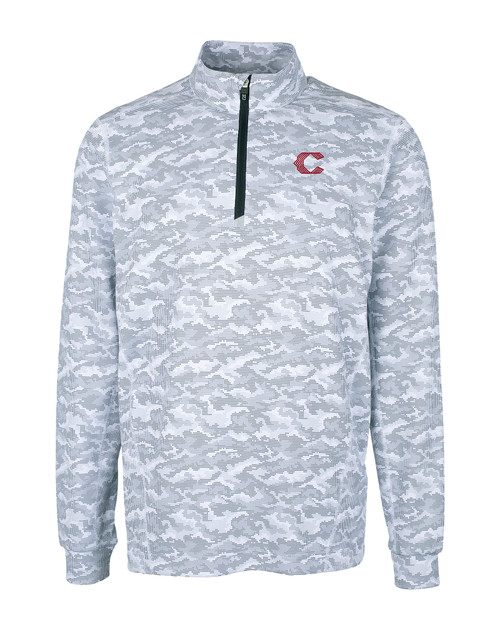 Cincinnati Reds City Connect Cutter & Buck Traverse Camo Print Stretch Quarter Zip Mens Pullover CC_MANN_HG 1