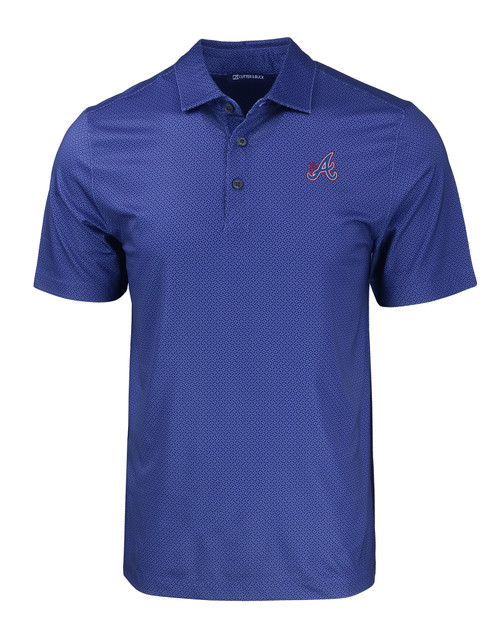 Atlanta Braves City Connect Cutter & Buck Pike Eco Tonal Geo Print Stretch Recycled Mens Big & Tall Polo TBL_MANN_HG 1