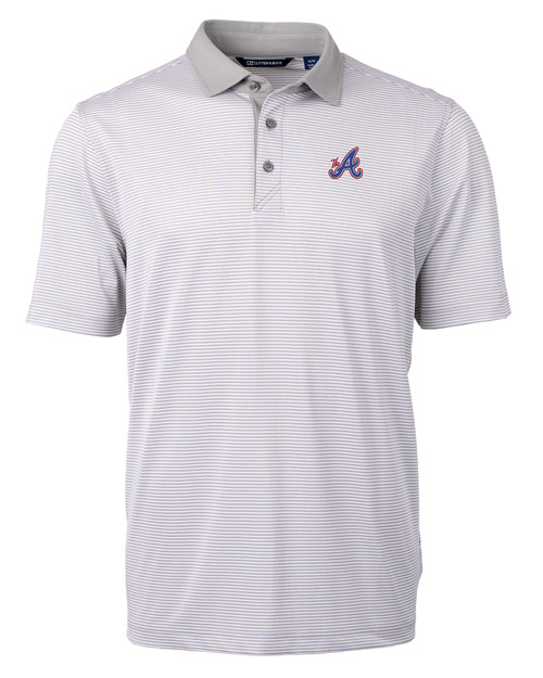 Atlanta Braves City Connect Cutter & Buck Virtue Eco Pique Micro Stripe Recycled Mens Big & Tall Polo POLWH_MANN_HG 1