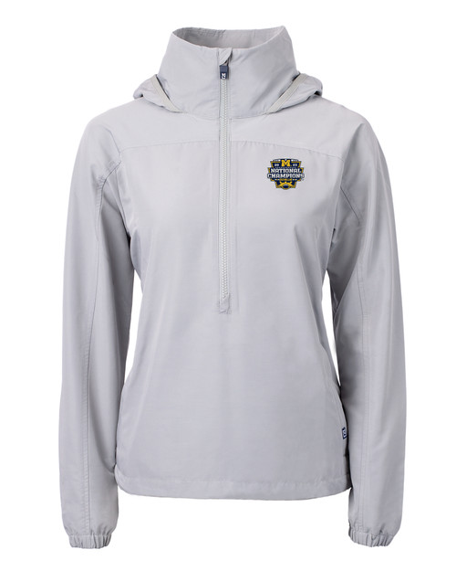 Michigan Wolverines 2023 College Football National Champions Cutter & Buck Charter Eco Recycled Womens Anorak Jacket POL_MANN_HG 1