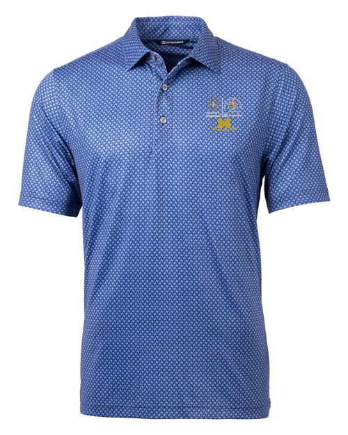 2024 Rose Bowl Champions Cutter & Buck Pike Banner Print Stretch Men's Polo NVBU_MANN_HG 1