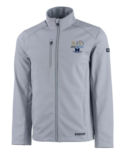 2024 Rose Bowl Champions Cutter & Buck Evoke Eco Softshell Recycled Full Zip Mens Jacket CNC_MANN_HG 1