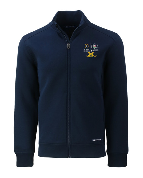 2024 Rose Bowl Champions Cutter & Buck Roam Eco Recycled Full Zip Mens Jacket NVBU_MANN_HG 1