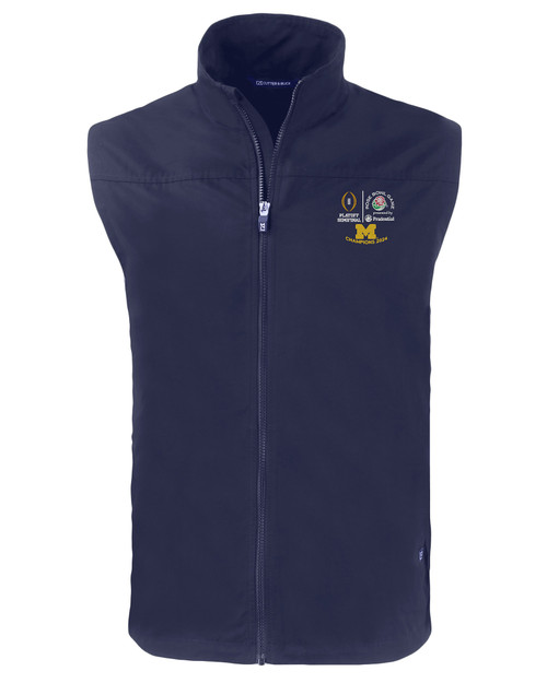 2024 Rose Bowl Champions Cutter & Buck Charter Eco Full-Zip Mens Big & Tall Vest NVBU_MANN_HG 1