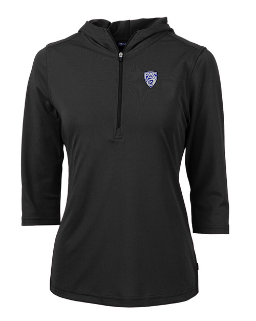 PAC-12 Conference Cutter & Buck Virtue Eco Pique Recycled Half Zip Pullover Womens Hoodie BL_MANN_HG 1