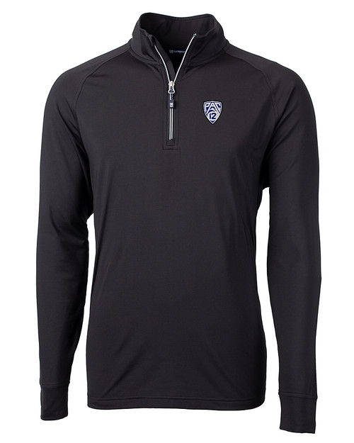 PAC-12 Conference Cutter & Buck Adapt Eco Knit Stretch Recycled Mens Big and Tall Quarter Zip Pullover BL_MANN_HG 