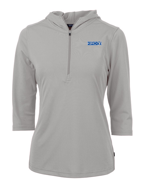 KIRO 7 91���� Virtue Eco Pique Recycled Half Zip Pullover Womens Hoodie POL_MANN_HG 1