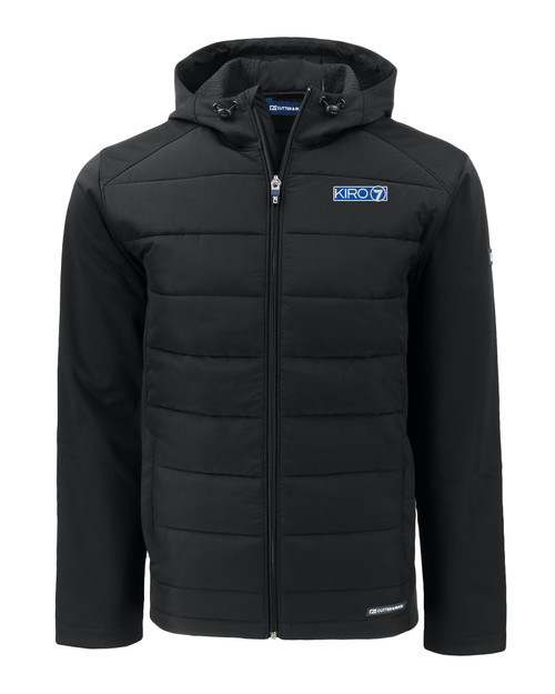 KIRO 7 Cutter & Buck Evoke Hybrid Eco Softshell Recycled Full Zip Mens Hooded Jacket BL_MANN_HG 1
