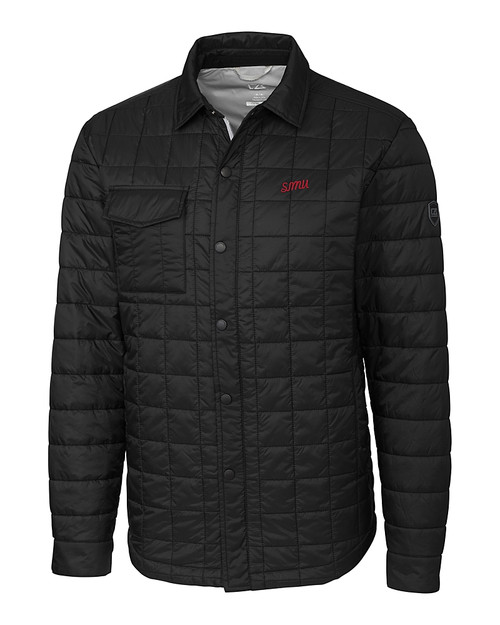SMU Mustangs College Vault Cutter & Buck Rainier PrimaLoft® Mens Big and Tall Eco Insulated Quilted Shirt Jacket BL_MANN_HG 