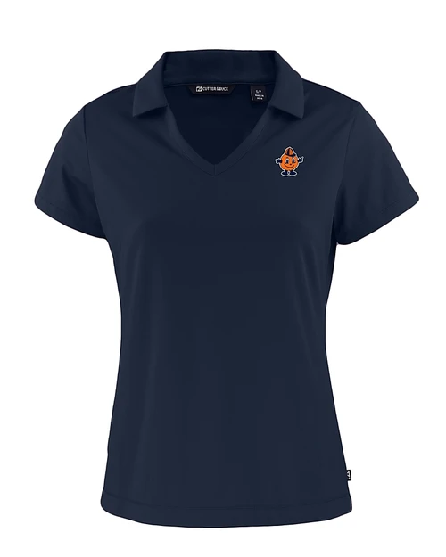 Syracuse Orange College Vault Cutter & Buck Daybreak Eco Recycled Womens V-neck Polo Navy Blue Mannequin