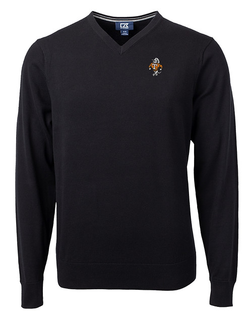 Tennessee Volunteers College Vault - Cutter & Buck Lakemont Tri-Blend Mens V-Neck Pullover Sweater Black Mannequin