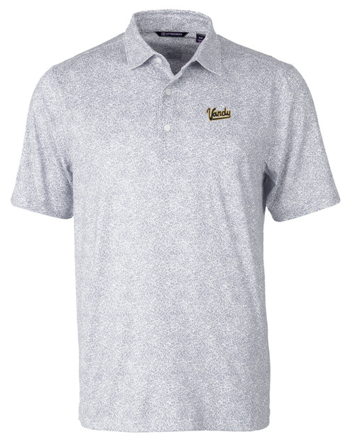 Vanderbilt Commodores College Vault Cutter & Buck Pike Constellation Print Stretch Mens Polo POL_MANN_HG 1