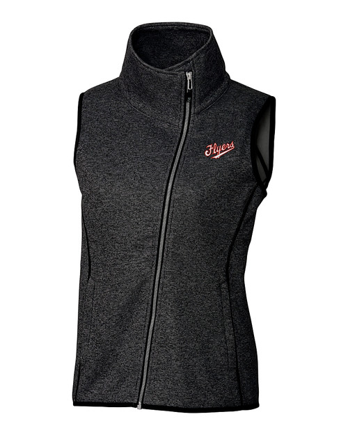 Dayton Flyers College Vault Cutter & Buck Mainsail Sweater Knit Womens Asymmetrical Vest CCH_MANN_HG 