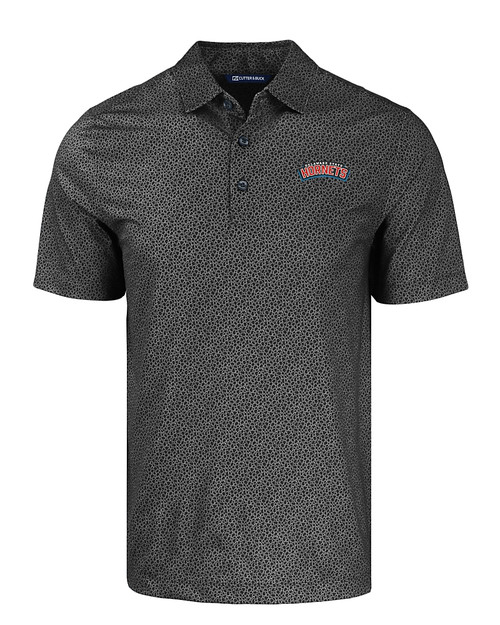 Delaware State Hornets Cutter & Buck Pike Eco Pebble Print Stretch Recycled Mens Polo BL_MANN_HG 