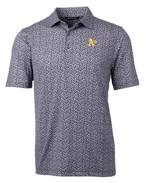 Oakland Athletics Cutter & Buck Pike Magnolia Print Stretch Men's Polo BLPO_MANN_HG 1
