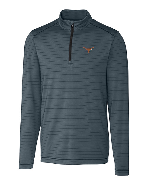 Texas Longhorns Cutter & Buck Holman Stripe Half Zip Black Heather Mannequin