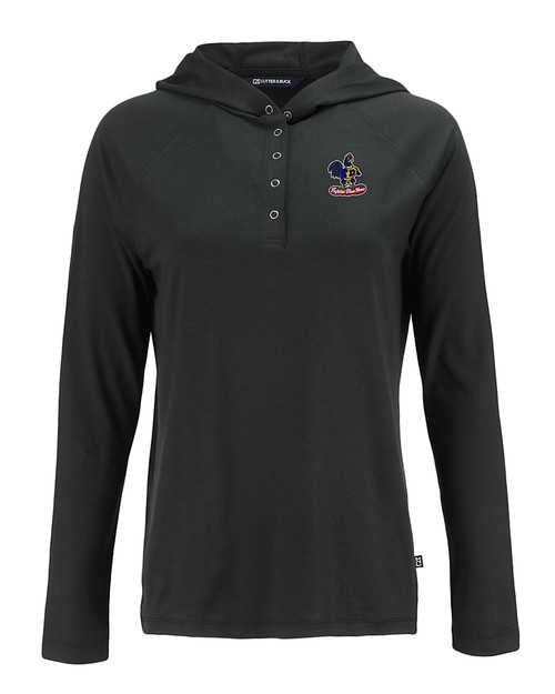 Delaware Fightin' Blue Hens College Vault Cutter & Buck Coastline Epic Comfort Recycled Womens Hooded Shirt BL_MANN_HG 