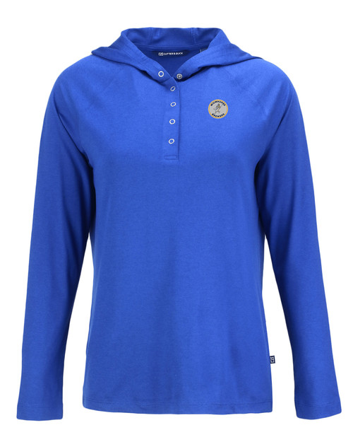 Milwaukee Brewers Cooperstown Cutter & Buck Coastline Epic Comfort Eco Recycled Womens Hooded Shirt TBL_MANN_HG 1