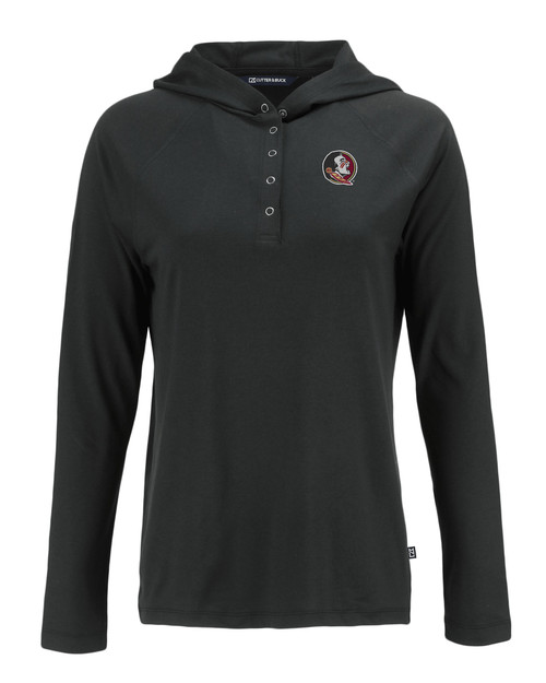 Florida State Seminoles Cutter & Buck Coastline Epic Comfort Eco Recycled Womens Hooded Shirt BL_MANN_HG 1