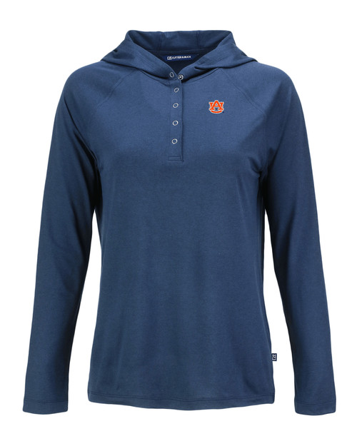 Auburn Tigers Cutter & Buck Coastline Epic Comfort Eco Recycled Womens Hooded Shirt NVBU_MANN_HG 1