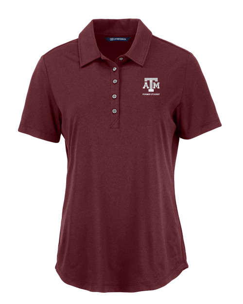 Texas A&M Aggies Alumni Cutter & Buck Coastline Epic Comfort Eco Recycled Womens Polo BRD_MANN_HG 1