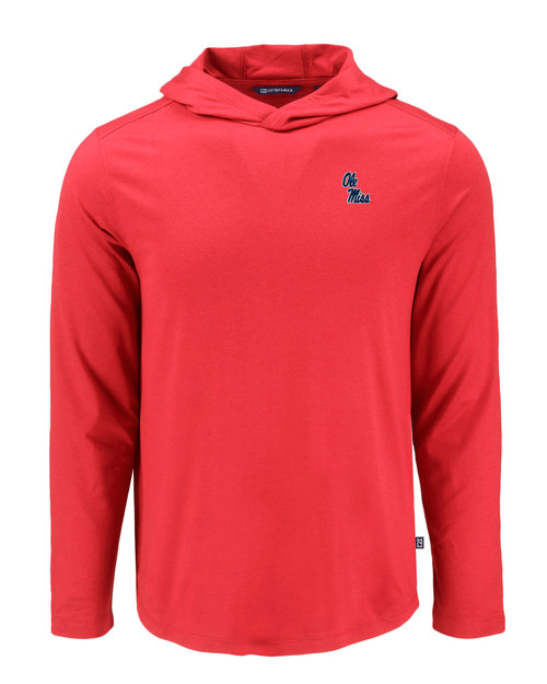 Ole Miss Rebels Cutter & Buck Coastline Epic Comfort Eco Recycled Mens Hooded Shirt RD_MANN_HG 1