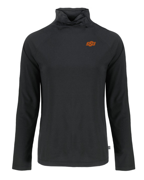 Oklahoma State Cowboys Cutter & Buck Coastline Epic Comfort Eco Recycled Womens Funnel Neck BL_MANN_HG 1