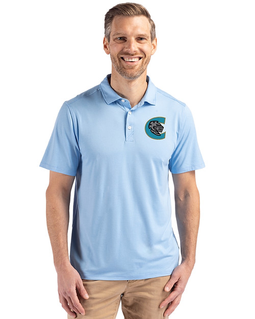 Charlotte Knights Cutter & Buck Coastline Epic Comfort Recycled Mens Polo Atlas Light Blue Front