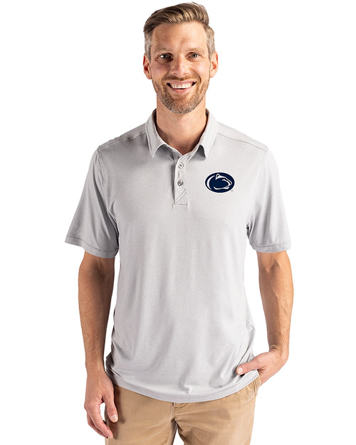 Penn State Nittany Lions Cutter & Buck Coastline Epic Comfort Recycled Mens Polo CONCRETE Front