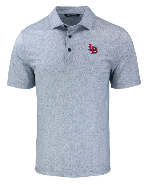 Louisville Bats Cutter & Buck Pike Eco Pebble Print Stretch Recycled Mens Polo POLWH_MANN_HG 1