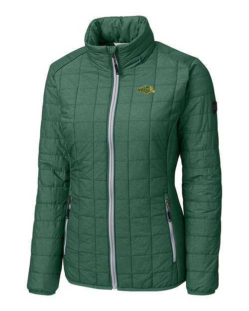NDSU Bison Cutter & Buck Rainier PrimaLoft®  Womens Eco Insulated Full Zip Puffer Jacket HNM_MANN_HG 