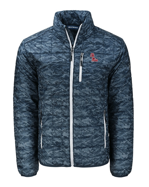 Ole Miss Rebels Cutter & Buck Rainier PrimaLoft® Mens Eco Insulated Full Zip Printed Puffer Jacket DN_MANN_HG 