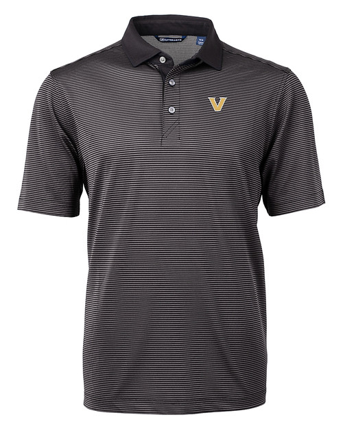 Vanderbilt Commodores Cutter & Buck Virtue Eco Pique Micro Stripe Recycled Mens Big & Tall Polo BLEG_MANN_HG 