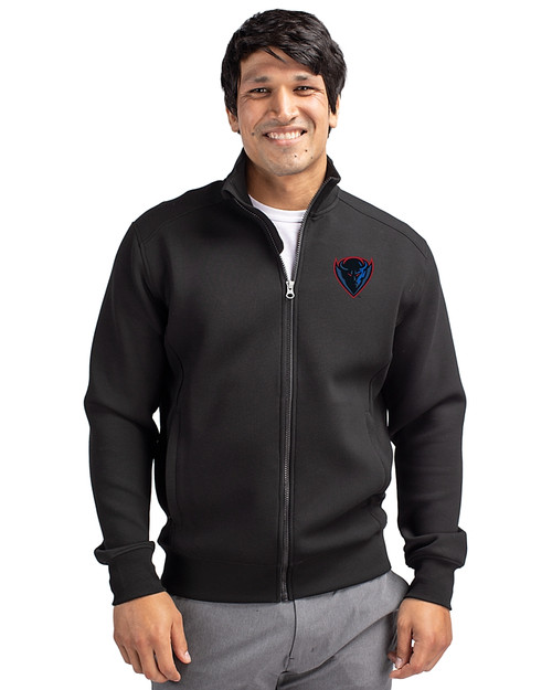 DePaul Blue Demons Cutter & Buck Roam Eco Recycled Full Zip Mens Big & Tall Jacket Black Front