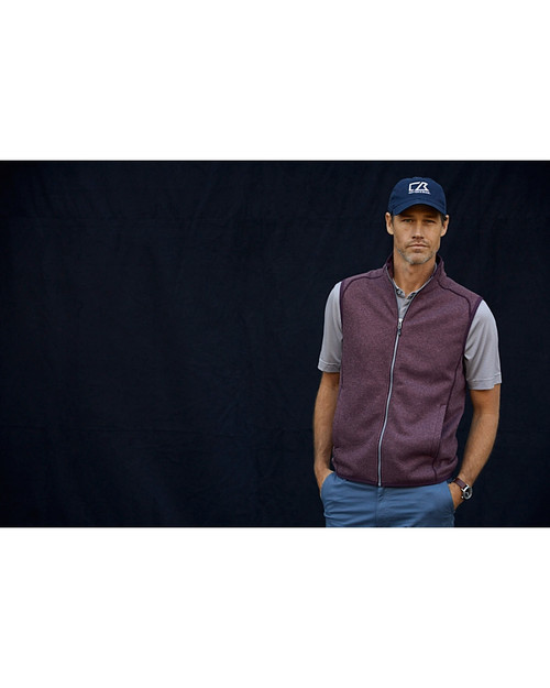 Full-Zip Double Jersey Knit Vest