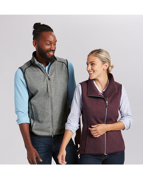 Full-Zip Double Jersey Knit Vest