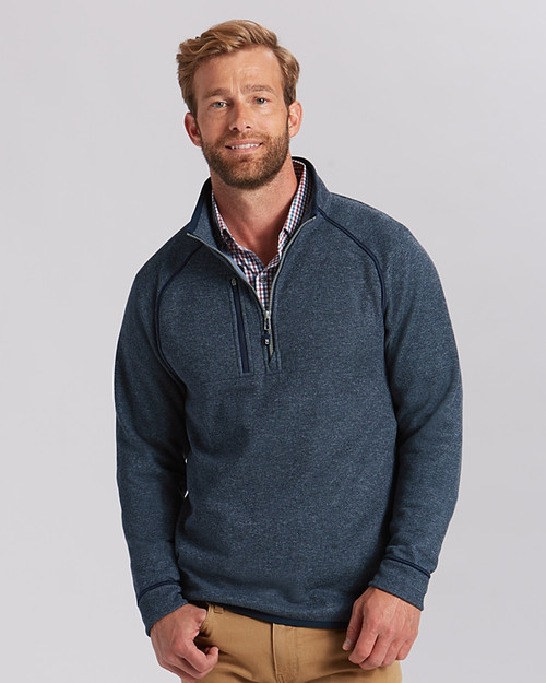 Cutter & Buck Mainsail Sweater-Knit Mens Big and Tall Half Zip Pullover Jacket