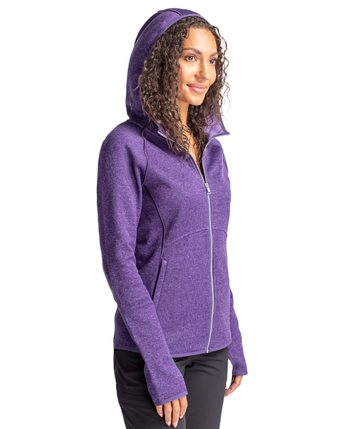 Women's Cutter & Buck Cardinal Louisville Cardinals Mainsail Sweater-Knit Full-Zip Hoodie Size: Small