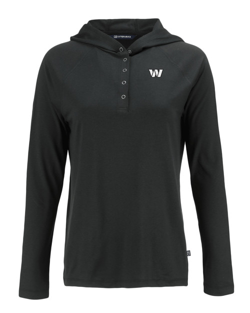 Washington Commanders Mono Cutter & Buck Coastline Epic Comfort Eco Recycled Womens Hooded Shirt BL_MANN_HG 1