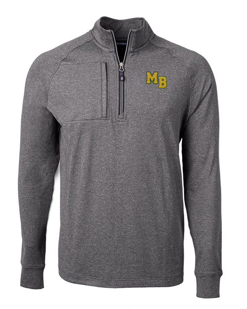 Mountain Brook High School Cutter & Buck Adapt Eco Knit Heather Mens Big & Tall Quarter Zip Pullover BLH_MANN_HG 1