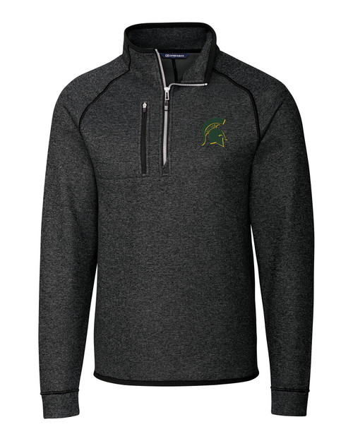 Mountain Brook High School - Cutter & Buck Mainsail Sweater-Knit Mens Big & Tall Half Zip Jacket Charcoal Heather Mannequin