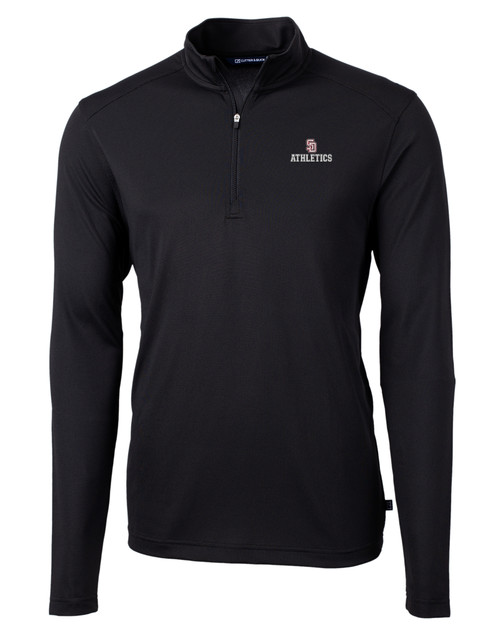 Marjory Stoneman Douglas High School -  Cutter & Buck Virtue Recycled Featherlight Pique Mens Big & Tall Quarter Zip Pullover Black Mannequin