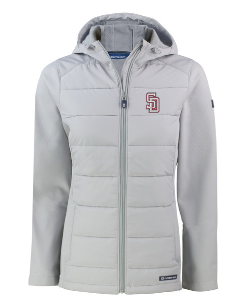 Marjory Stoneman Douglas High School Cutter & Buck Evoke Hybrid Eco Softshell Recycled Full Zip Womens Hooded Jacket CNC_MANN_HG 1