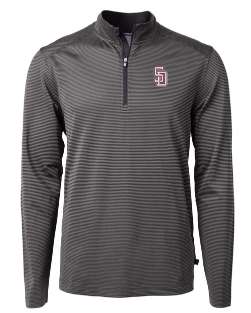 Marjory Stoneman Douglas High School Cutter & Buck Virtue Eco Pique Micro Stripe Recycled Mens Quarter Zip BLEG_MANN_HG 1