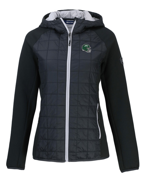 New York Jets NFL Helmet Cutter & Buck Rainier Primaloft Womens Eco Full Zip Hybrid Jacket BL_MANN_HG 1