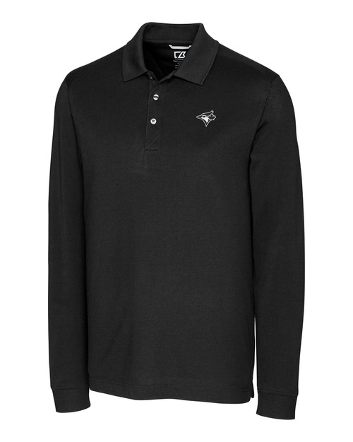 Toronto Blue Jays Mono Cutter & Buck Advantage Tri-Blend Pique Mens Big and Tall Long Sleeve Polo BL_MANN_HG 1